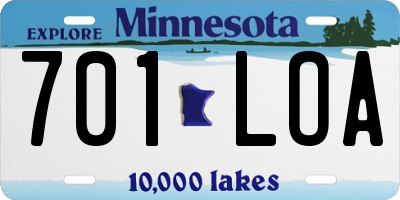 MN license plate 701LOA