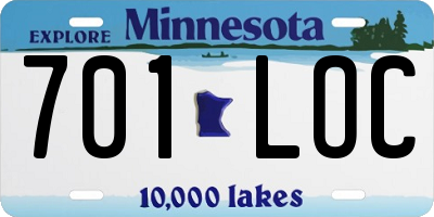 MN license plate 701LOC