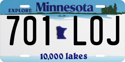 MN license plate 701LOJ