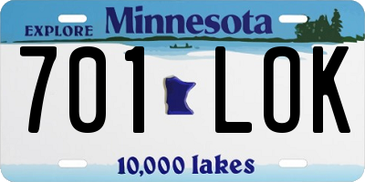 MN license plate 701LOK