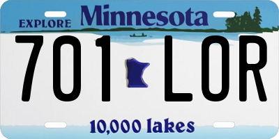 MN license plate 701LOR
