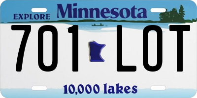 MN license plate 701LOT