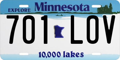 MN license plate 701LOV
