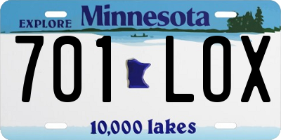 MN license plate 701LOX