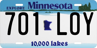 MN license plate 701LOY