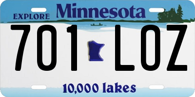 MN license plate 701LOZ