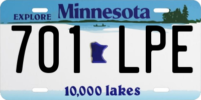 MN license plate 701LPE
