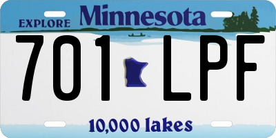 MN license plate 701LPF