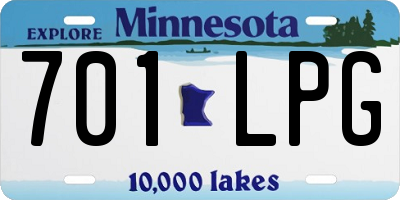 MN license plate 701LPG