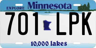 MN license plate 701LPK