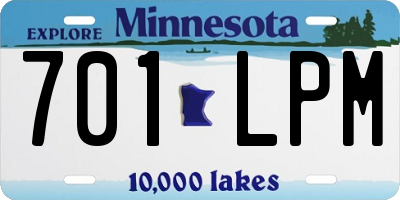 MN license plate 701LPM