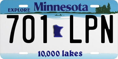 MN license plate 701LPN