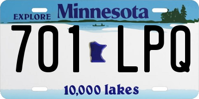 MN license plate 701LPQ