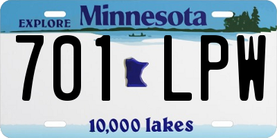 MN license plate 701LPW
