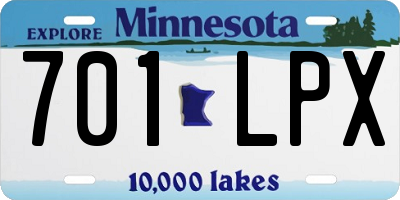 MN license plate 701LPX