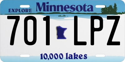MN license plate 701LPZ