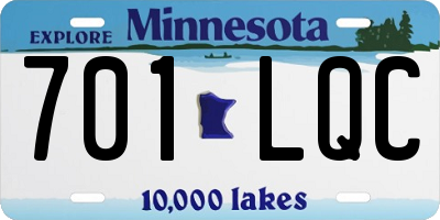 MN license plate 701LQC