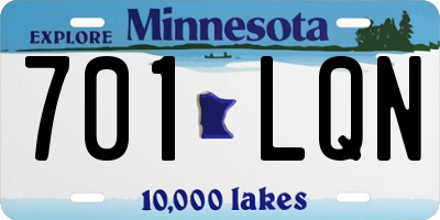 MN license plate 701LQN