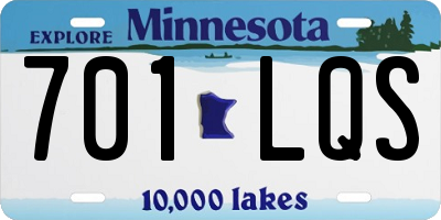 MN license plate 701LQS