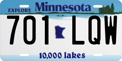 MN license plate 701LQW