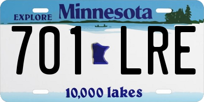 MN license plate 701LRE