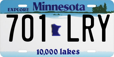 MN license plate 701LRY