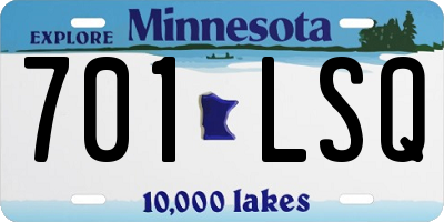 MN license plate 701LSQ