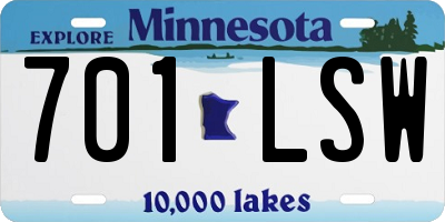 MN license plate 701LSW