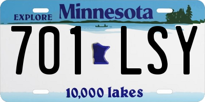 MN license plate 701LSY