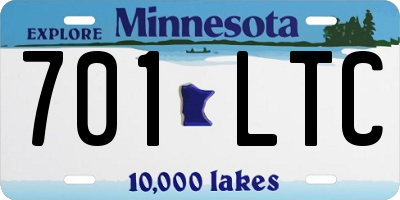 MN license plate 701LTC
