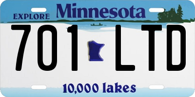 MN license plate 701LTD