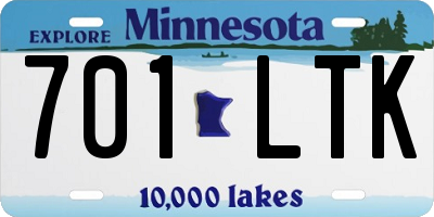MN license plate 701LTK