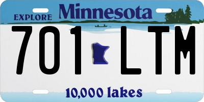 MN license plate 701LTM