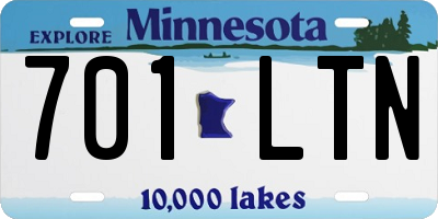 MN license plate 701LTN