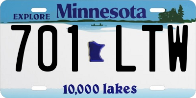 MN license plate 701LTW