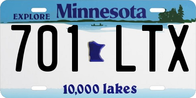 MN license plate 701LTX
