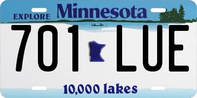 MN license plate 701LUE