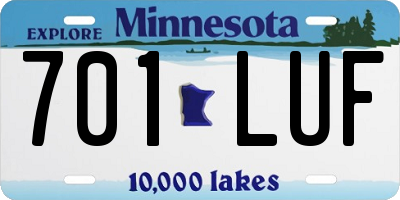 MN license plate 701LUF