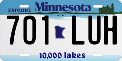 MN license plate 701LUH