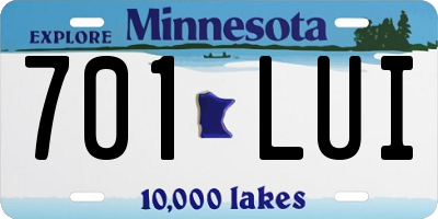 MN license plate 701LUI