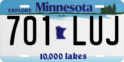 MN license plate 701LUJ