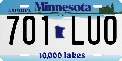 MN license plate 701LUO