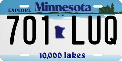 MN license plate 701LUQ