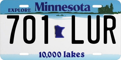 MN license plate 701LUR