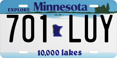 MN license plate 701LUY