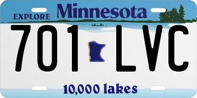 MN license plate 701LVC