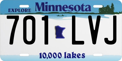 MN license plate 701LVJ