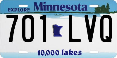 MN license plate 701LVQ