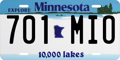 MN license plate 701MIO