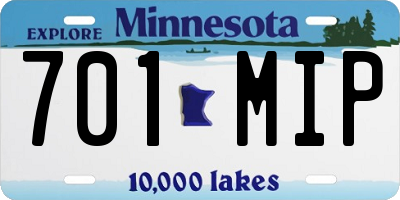 MN license plate 701MIP